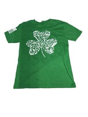 Nine Line Shamrock Firearms Graphic T-Shirt Green Men’s Large Patriotic Cotton